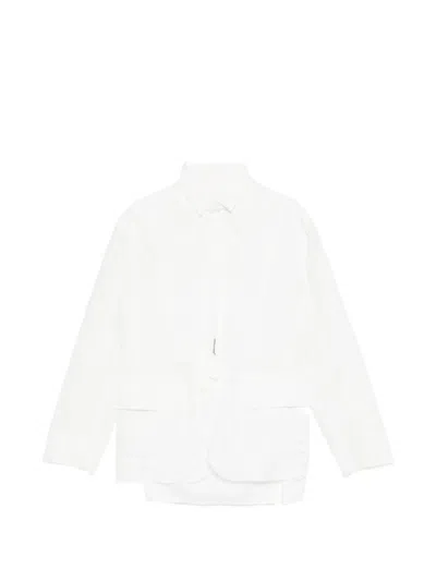 Undercover Frayed Panelled Shirt In White