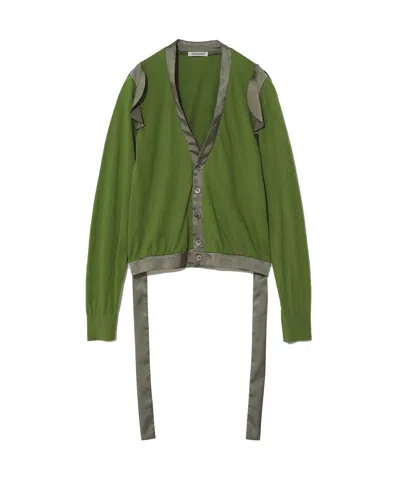Undercover Frill Frill Cardigan In Green