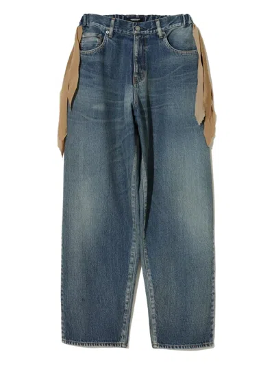 Undercover Fringe-detail Jeans In Blue