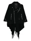 Undercover Fringe-embellished Zip-up Jacket In Black