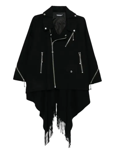 Undercover Fringe-embellished Zip-up Jacket In Black