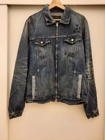 Pre-owned Undercover Fw06 Aw06 But Beautiful V Guruguru Bug Denim Jacket In Blue