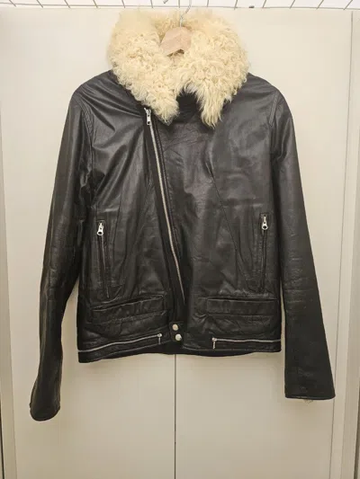 Pre-owned Undercover Fw06 Aw06 Guruguru Leather Fur Shearling Jacket In Black