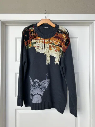 Pre-owned Undercover Fw21 Graphic Knit Size 4 In Navy