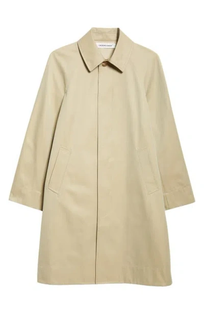 Undercover Gathered Cotton Coat In Beige