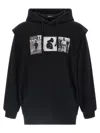 Undercover Gauze Cotton Hoodie With Double Layer Vest In Black