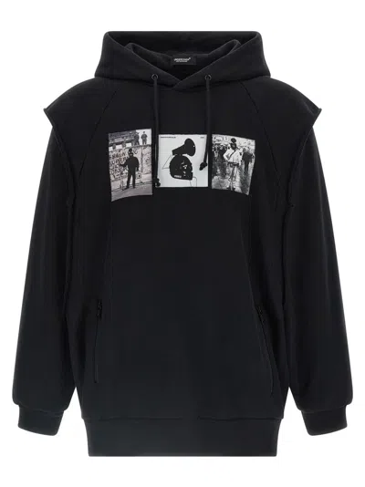 UNDERCOVER GAUZE COTTON HOODIE WITH DOUBLE LAYER VEST