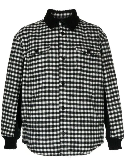 Undercover Gingham-check Flannel Shirt Jacket In Black