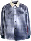 Undercover Gingham-check Flannel Shirt Jacket In Blau
