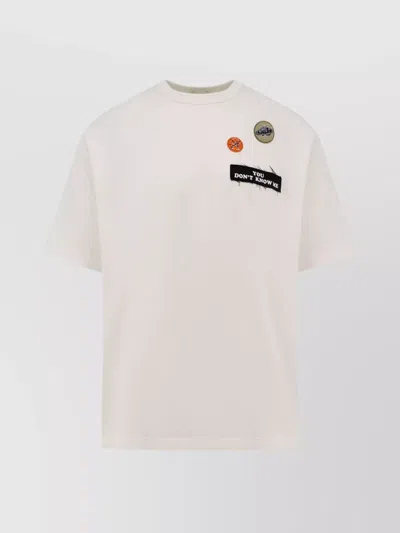 Undercover Graphic Patch Crew Neck Cotton T-shirt In White