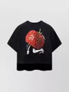 Undercover Graphic Print Asymmetrical Cotton T-shirt In Black