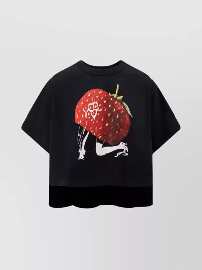 UNDERCOVER GRAPHIC PRINT ASYMMETRICAL COTTON T-SHIRT