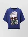 Undercover Graphic Print Asymmetrical Cotton T-shirt In Blue