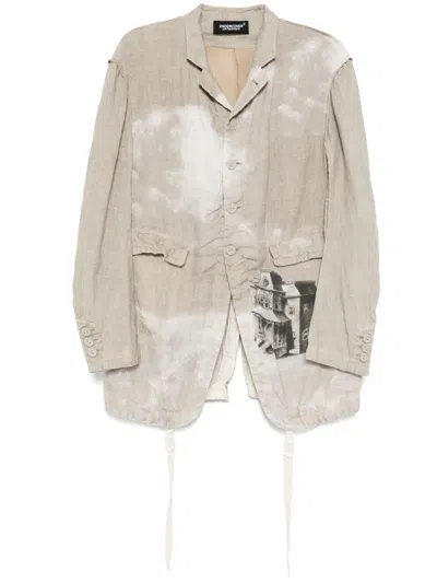 Undercover Graphic-print Blazer In Neutrals