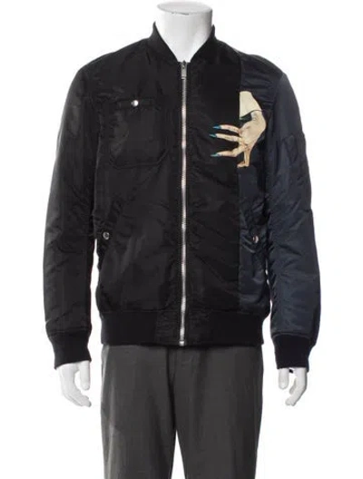 Pre-owned Undercover Graphic Print Bomber Jacket In Blue