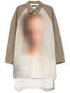 Undercover Bosisio Raglan Sleeve Cotton Blend Coat In Neutrals