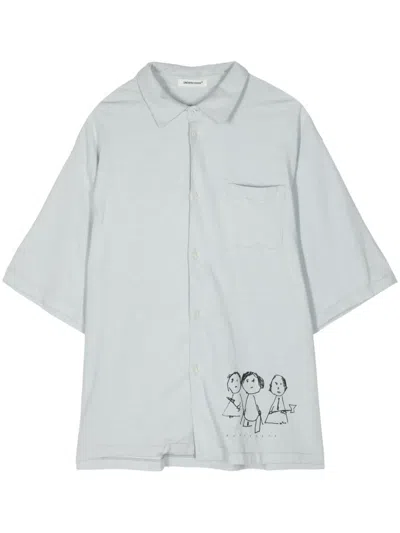 Undercover Graphic-print Cotton Shirt In Blue