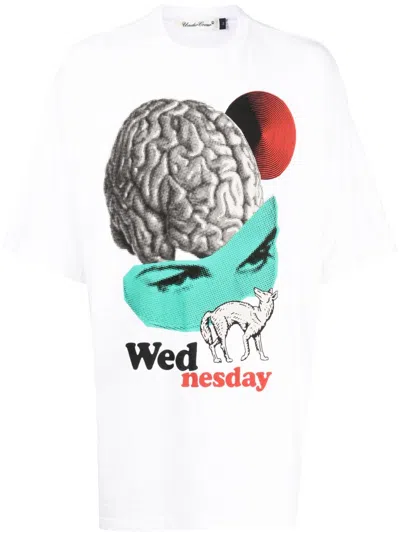 Undercover T-shirt Mit Grafischem Print In White