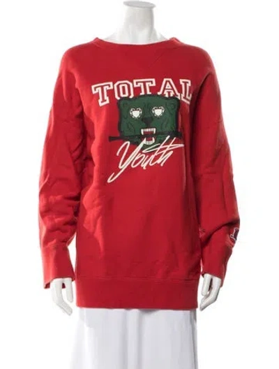 Pre-owned Undercover Graphic Print Crew Neck Sweater In Red