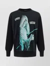 Undercover Brushed Cotton Oversized Sweatshirt With Graphic Print In Black