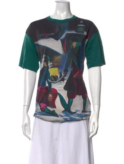 Pre-owned Undercover Graphic Print Crew Neck T-shirt In Green
