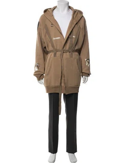 Pre-owned Undercover Graphic Print Open Front Hoodie In Brown