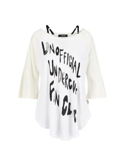 Undercover Graphic Print Oversized Tunic Top In White
