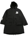 Undercover Graphic-print Parka Coat In Black