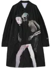 Undercover Graphic-print Parka Coat In Black