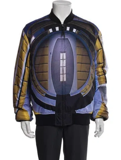 Pre-owned Undercover Graphic Print Puffer Coat In Blue