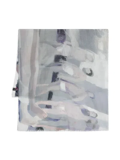 Undercover Graphic-print Scarf In Grey
