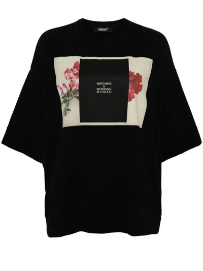 Undercover Graphic Print Short Sleeves Blouse In Black