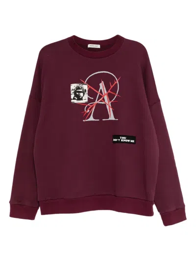 Undercover Graphic-print Sweatshirt In Burgundy