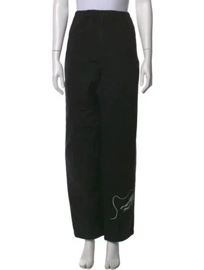 Pre-owned Undercover Graphic Print Wide Leg Pants In Black