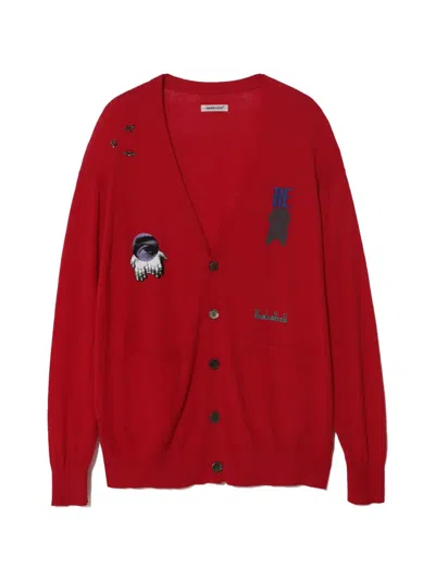 Undercover Graphic-print Cardigan In Red