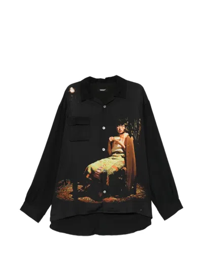 Undercover Graphic-print Flap-pocket Shirt In Black