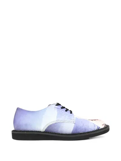 Undercover Graphic-print Lace-up Derby Shoes In Blue