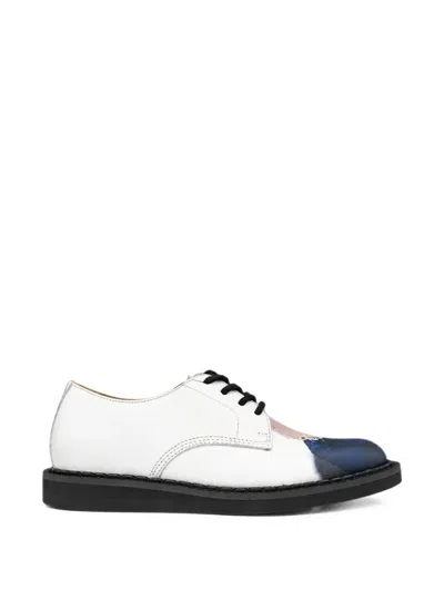 Undercover Graphic-print Leather Derby Shoes In White