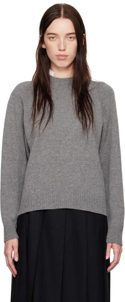 Undercover Gray & White Knit Sweater In Top Gray