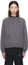 Undercover Gray Embroidered Sweater In Gray