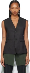 Undercover Gray Overlay Vest In Charcoal
