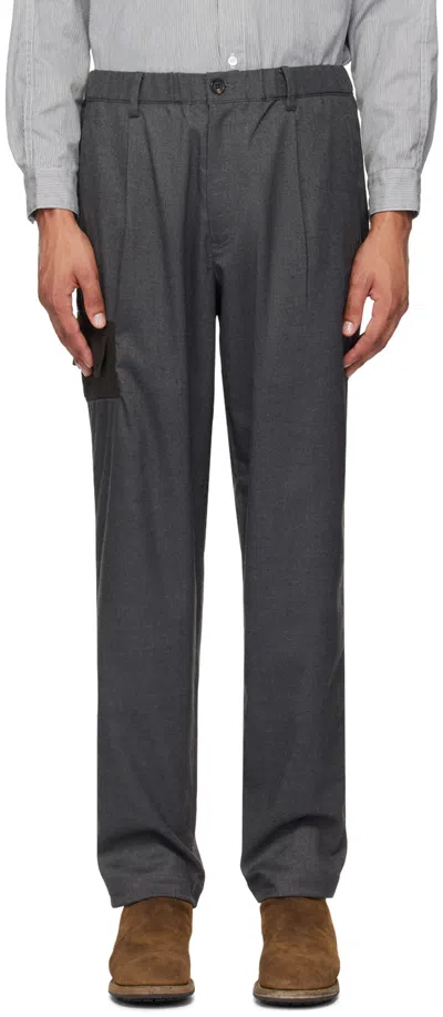 Undercover Gray Paneled Trousers In T.charcoal