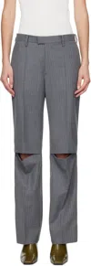 Undercover Gray Slashed Trousers In Gray St