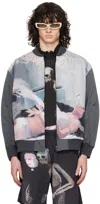 UNDERCOVER GRAY UC1D4207-1 BOMBER JACKET