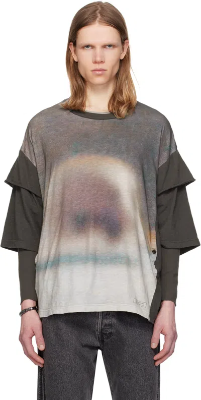 Undercover Gray Uc1e4804-1 T-shirt In D.brw Base