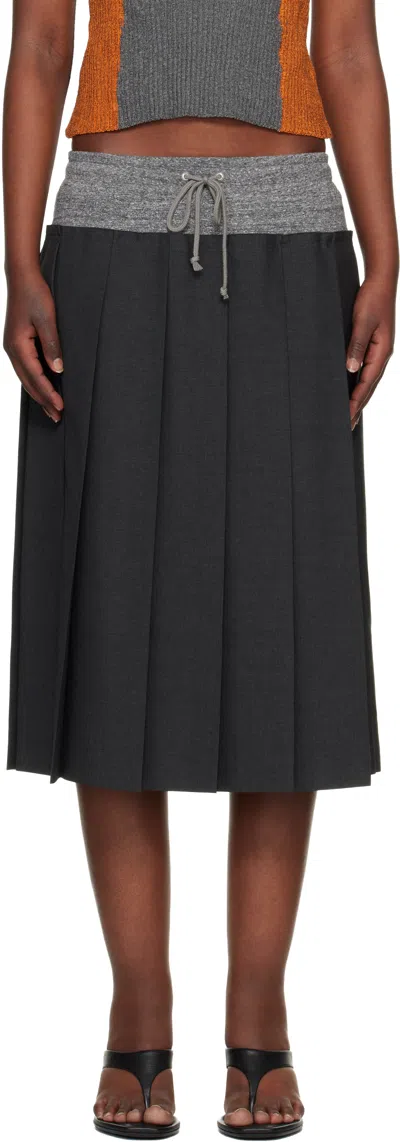 Undercover Gray Up1f1603-2 Midi Skirt