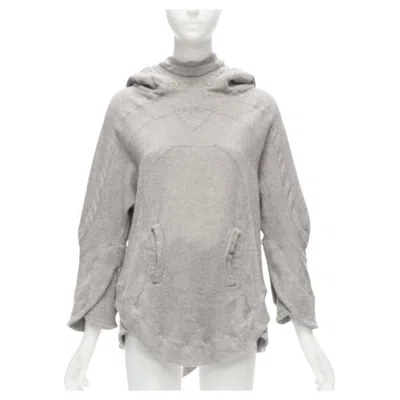 Pre-owned Undercover Grey Cotton Wool Panelled Sleeves Oversized Hooded Sweatshirt Jp1 S In Gray