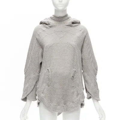 Pre-owned Undercover Grey Cotton Wool Panelled Sleeves Oversized Hooded Sweatshirt Jp1 S In Gray