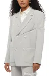 Undercover Grey Solid Notched Lapel Blazer In Gray