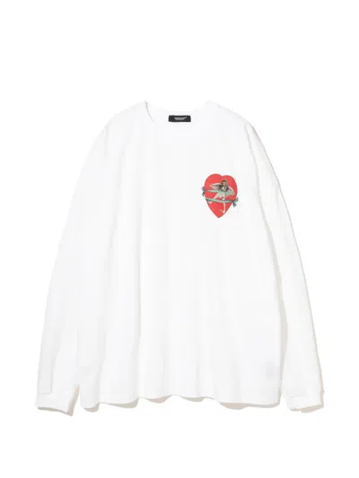 Undercover Heart-print Sweater In White